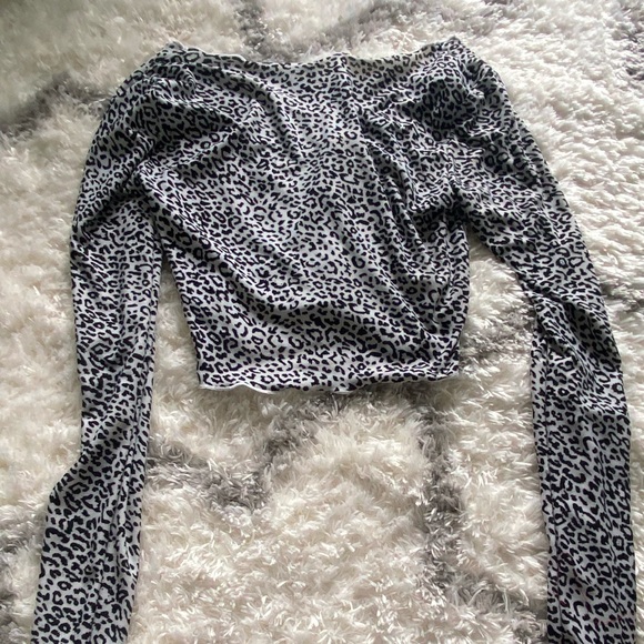 shein black and white cheetah top - Picture 2 of 2